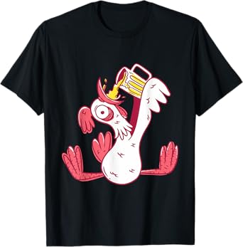 Funny oktoberfest design with drunk rooster drinking beer T-Shirt