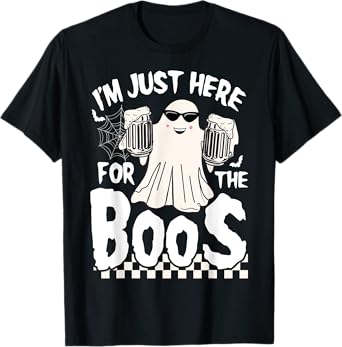 I'm Just Here For The Boos Funny Halloween Boos Ghost T-Shirt