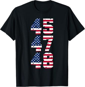 45 47 48 President US Flag Patriotic USA Flag Funny T-Shirt