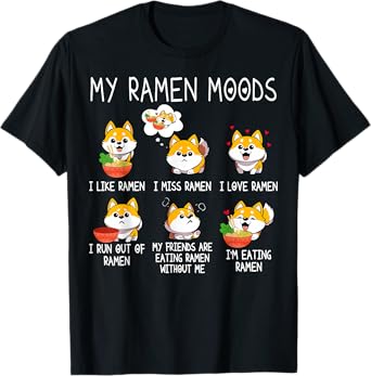 Ramen Shiba Inu Dog Lover Japanese Noodles For Men Women Kid T-Shirt