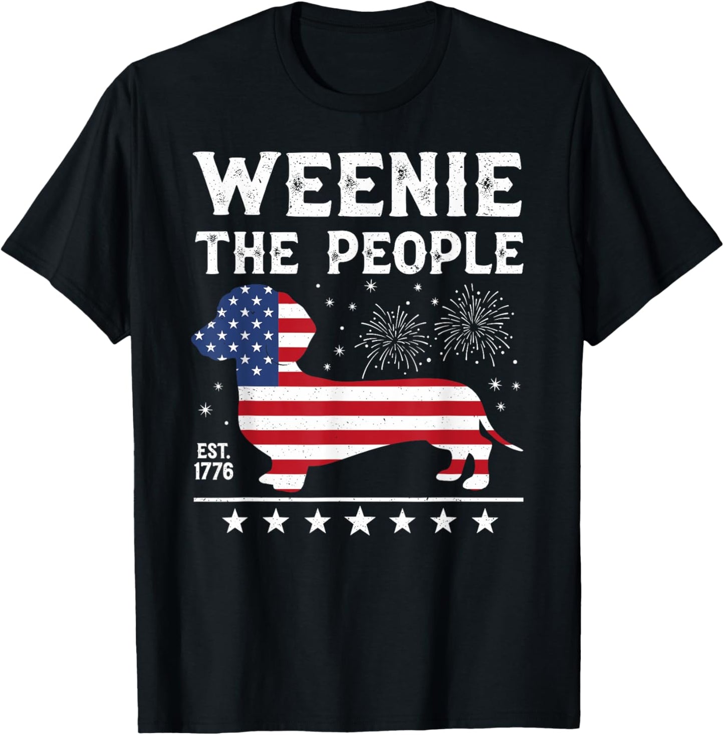 Dachshund Weenie The People Funny American Flag 4th Of July T-shirt
