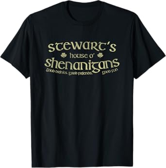 Stewart's House O' Shenanigans Funny Irish Name T-Shirt