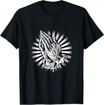 Rosary Praying Hands T-Shirt Believe Faith Jesus Christian T-Shirt
