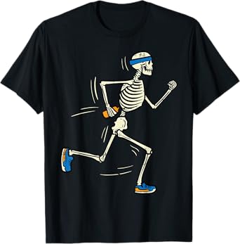 Halloween Skeleton Running Marathon Costume Men Women Kids T-Shirt