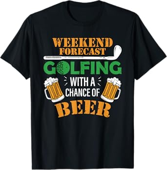 Funny Golf And Beer T Shirt Golfing With A Chance Of Beer T-Shirt