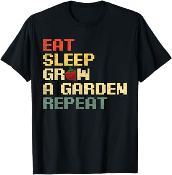 Funny Game Eat Sleep Grow A Garden Repeat Gamer T-Shirt