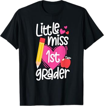 First Day Of School Little Miss 1st Grader Girls T-Shirt