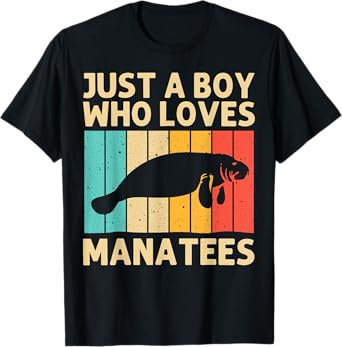 Cool Manatee For Boys Kids Sea Cow Save The Manatees Ocean T-Shirt