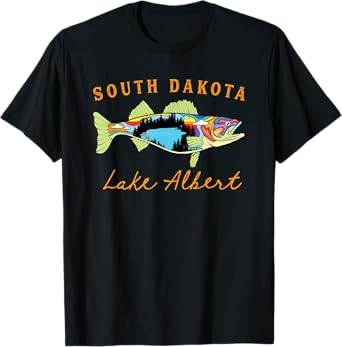 Unique Fisherman South Dakota Albert Lake Walleye Fishing T-Shirt