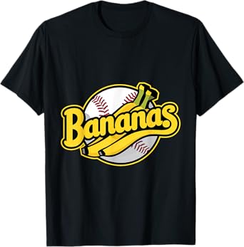 Funny Bananas Baseball Vintage Graphic T-Shirt