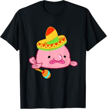 Blobfish Sombrero Costume Mexican Grumpy Blob Fish T-Shirt
