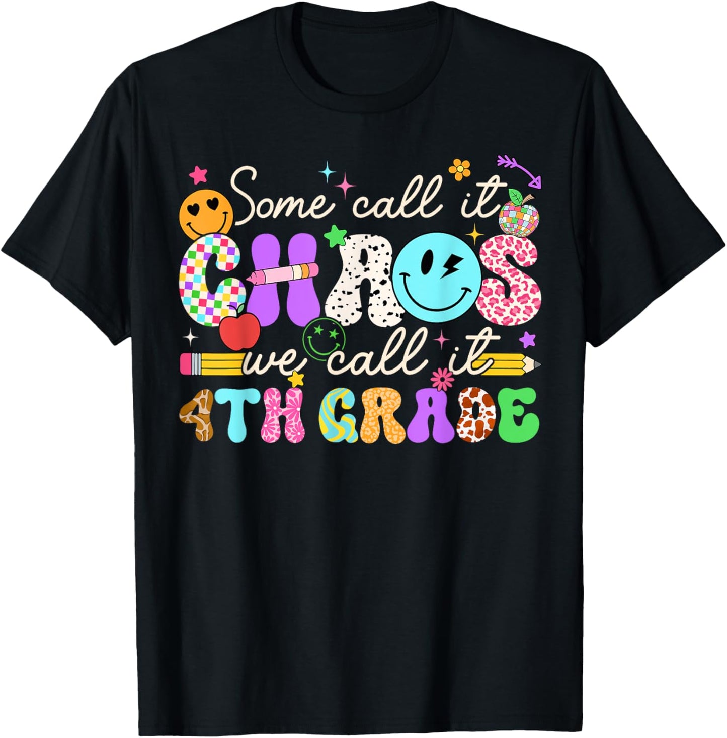 Groovy Fourth Grade Teacher Shirt Some Call It Chaos We Call It Fun by TeeBrew