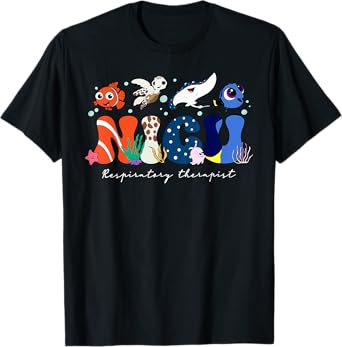 Respiratory Therapist Sea Ocean Animals NICU Nurse Doctor T-Shirt