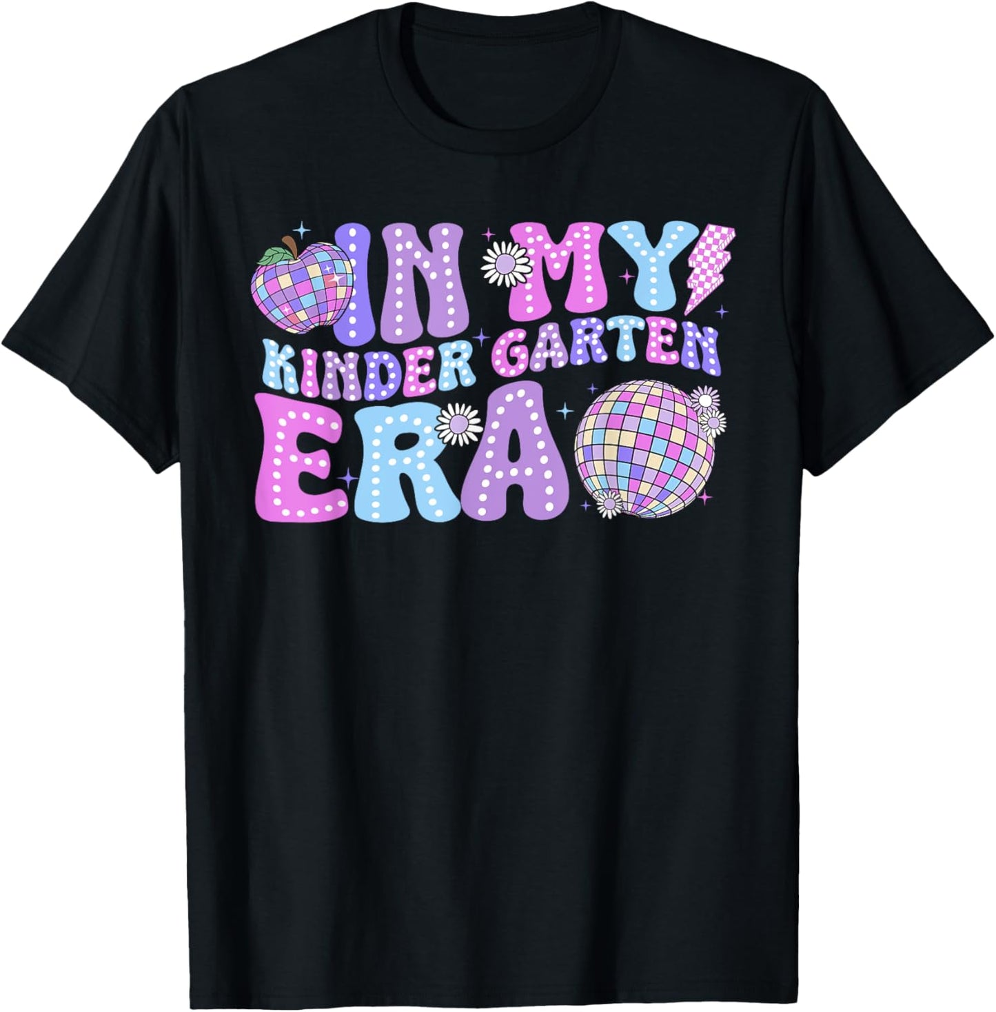 In My Kindergarten Era Retro Back To School Disco Ball Tee by TeeBrew
