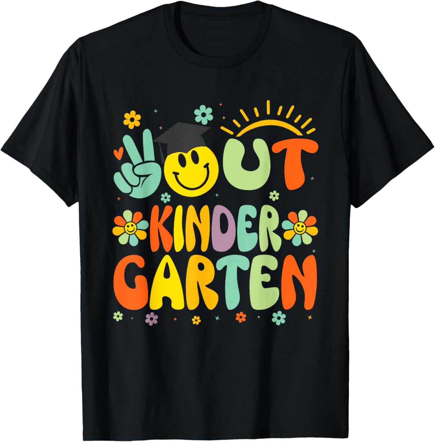 Peace Out Kindergarten Class Of 2025 Goodbye Graduation T-Shirt