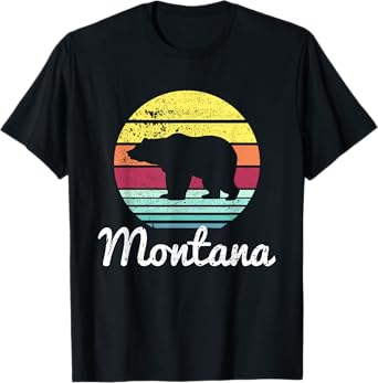 Vintage Retro MT Montana Wildlife Bear Adventure T-shirt T-Shirt