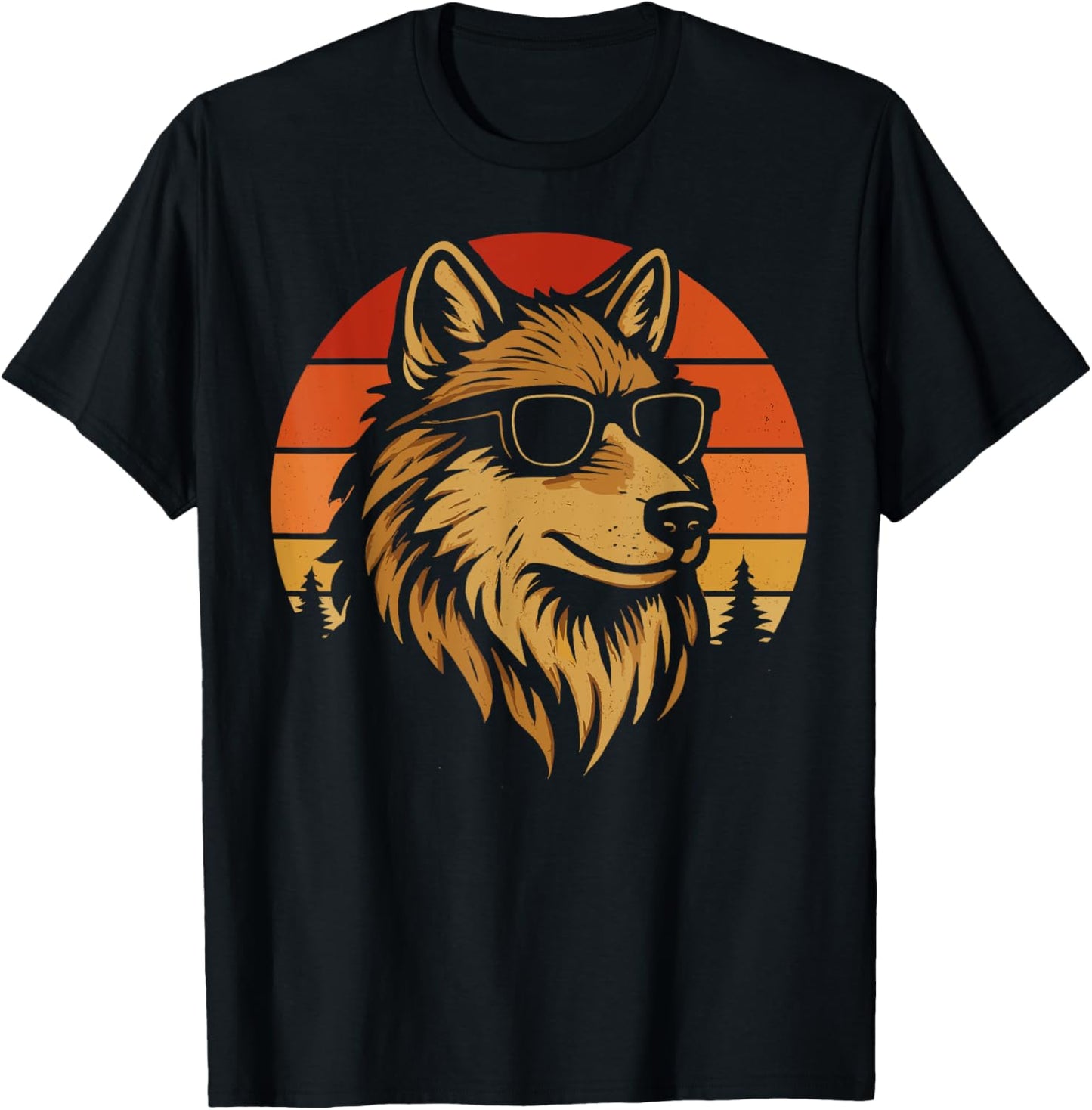 Cool Wolf With Sunglasses Retro Wilderness T-Shirt