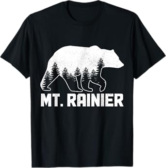 Mount Rainier Mt Bear Grizzly Outdoor National Park Vintage T-Shirt