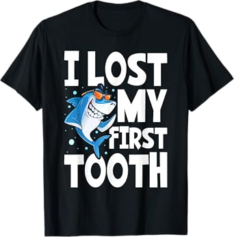 Kids Funny Tooth Fairy - Cute Shark I Lost My First To T-Shirt