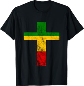 Rasta Reggae Jesus Cross Faith Rastafari Roots Reggae Lover T-Shirt
