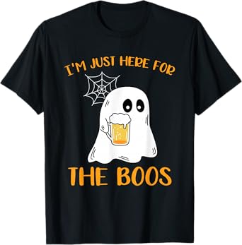 I'm Just Here for The Boos Cute Beer Lover Ghost T-Shirt
