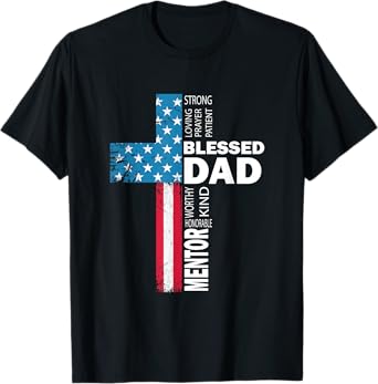 Christian Blessed Dad Cross fathers day T-Shirt