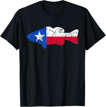 Texas Flag Smallmouth Bass Fishing T-Shirt T-Shirt