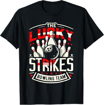 Lucky Strikes Bowling Team Shirt Bowling League T-Shirt