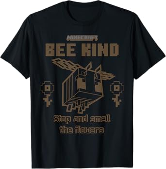 Minecraft Bee Kind Stop And Smell The Flowers T-Shirt