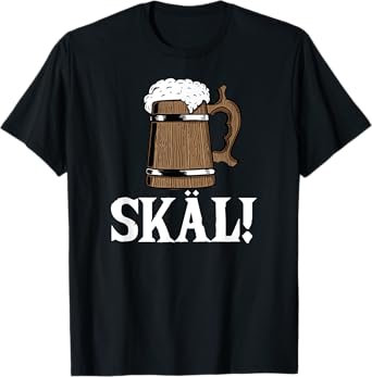 Skรคl Wooden Beer Mug Viking T-Shirt