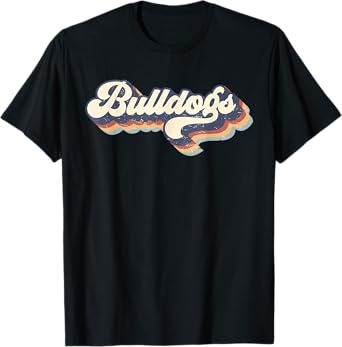 Bulldogs Mascot Retro Back to School Team Spirit T-Shirt