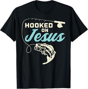 Hook On Jesus Bass Fishing Christian Religious God Gift T-Shirt