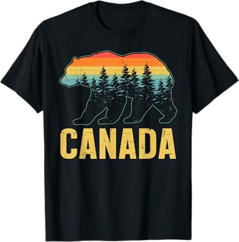 Canada Funny Canadian Maple Leaf Grizzly Bear Lovers T-Shirt