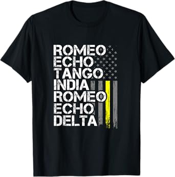 Dispatch Retirement - Thin Yellow Line RETIRED Phonetic T-Shirt