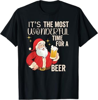 It's the Most Wonderful Time For a Beer Men's Beer Christmas T-Shirt