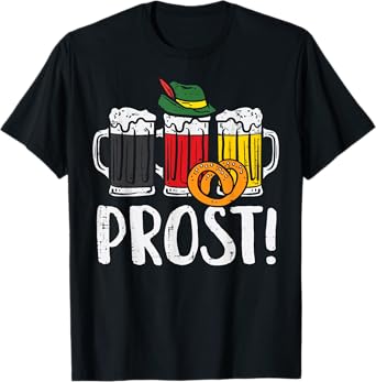 Prost Pretzel Bavarian Beers German Oktoberfest Men Women T-Shirt