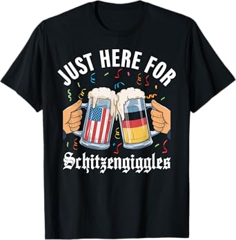 Just Here For Schitzengiggles Oktoberfest Bachelor Party Fun T-Shirt