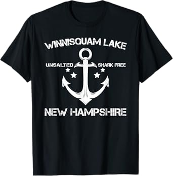 WINNISQUAM LAKE NEW HAMPSHIRE Funny Fishing Camping Gift T-Shirt