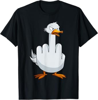 I Don't Give A Duck Middle Finger Funny Offensive Rude Duck T-Shirt