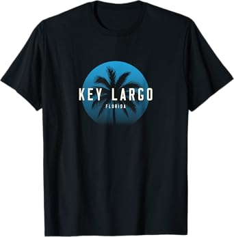 Key Largo FL Vintage Palm Tree Beach Design Men Women Girls Kids T-Shirt