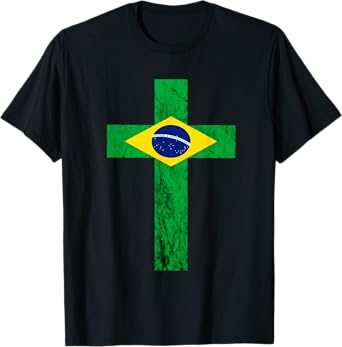 Brazil Jesus Christ Cross Brazilian Faith Christians T-Shirt
