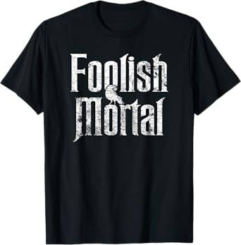 Foolish Mortal Raven White Print T-Shirt