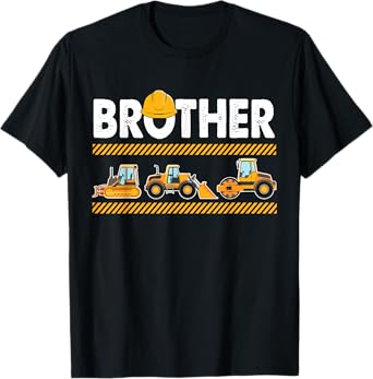 Funny Brother Construction Excavator Kids Matching Family T-Shirt