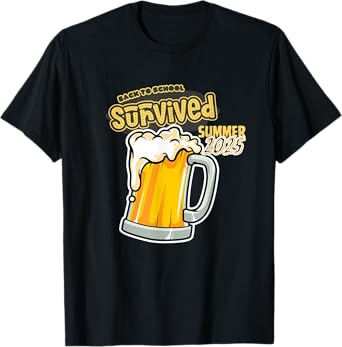 Survived Summer 2025 Beer Mug Funny for Dad T-Shirt