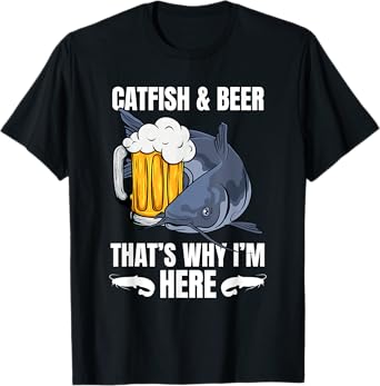 Catfish Fishing โ Fisherman Beer Drinking Lover Catfish Bait T-Shirt