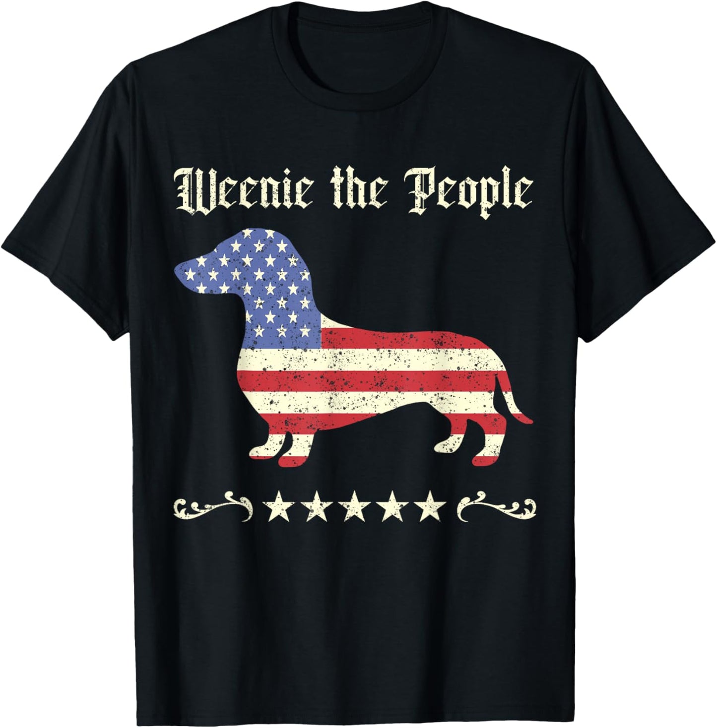 Funny Dachshund Weenie The People American Flag 4th Of July T-shirt