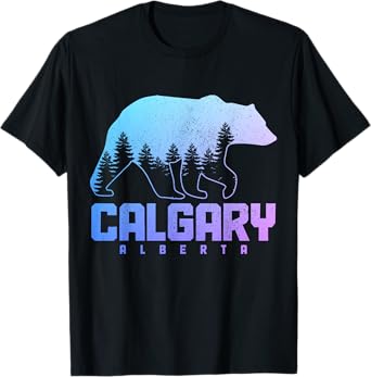 Calgary Alberta Canada Bear Grizzly Pride Outdoor Vintage T-Shirt