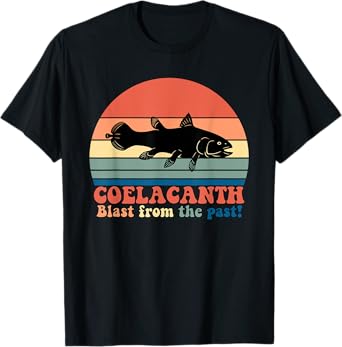 Vintage Retro Coelacanth Silhouette Sunset Design T-Shirt