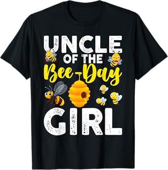 Uncle of the Bee-Day Girl Bee Birthday Party Matching Family T-Shirt