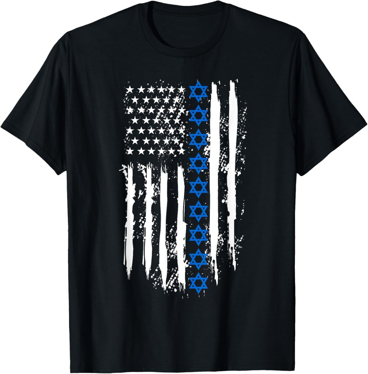 Israel Independence Star of David US American Flag Patriotic T-Shirt